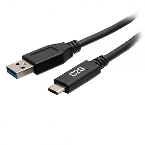 C2G 0.3m (1ft) USB-C Male to USB-A Male Cable - USB 3.2 Gen 1 (5Gbps)