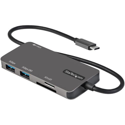 StarTech.com USB C Multiport Adapter - USB-C to 4K HDMI, 100W Power Delivery Pass-through, SD/MicroSD Slot, 3-Port USB 3.0 Hub - USB Type-C Mini Dock - 12 (30cm) Long Attached Cable