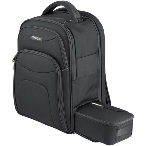 StarTech.com 15.6 Laptop Backpack with Removable Accessory Organizer Case - Professional IT Tech Backpack for Work/Travel/Commute - Ergonomic Computer Bag - Durable Ballistic Nylon - Notebook/Tablet Pockets