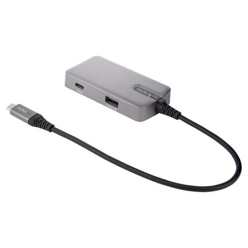 StarTech.com USB C Multiport Adapter - USB-C to 4K 60Hz HDMI 2.0, 100W Power Delivery Pass-through - 3-Port 10Gbps USB Hub - Portable USB Type-C Mini Docking Station - 10 (25cm) Cable