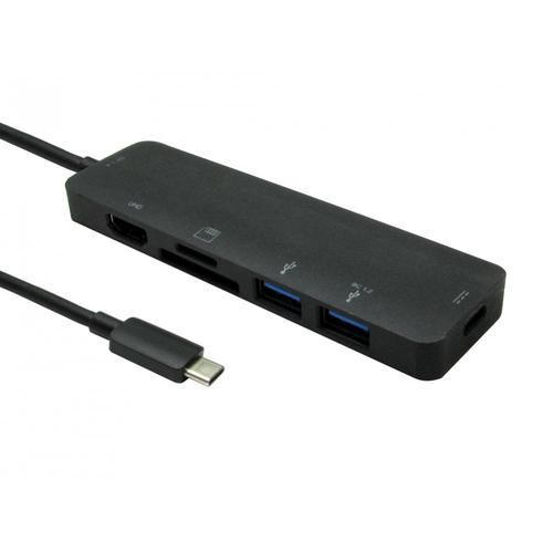 Cables Direct NLUSB3C-6PHUB interface hub USB 3.2 Gen 1 (3.1 Gen 1) Type-C 5000 Mbit/s Black