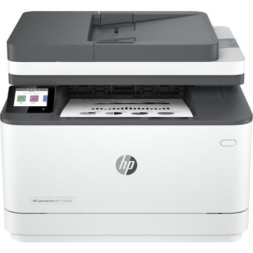 HP LaserJet Pro MFP 3102fdn Printer, Black and white, Printer for Small medium business, Print, copy, scan, fax, Automatic document feeder; Two-sided printing; Front USB flash drive port; Touchscreen
