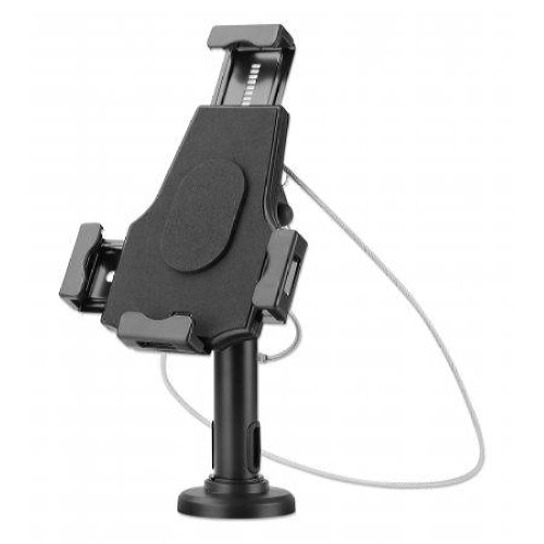 Manhattan iPad & Tablet Desk Stand, Lockable, Wall Mountable, Secure Anti-Theft, 7.9 to 10.5 tablets, 360 Rotation, +/- 70 Tilt, 330 Swivel, Black, Lifetime Warranty, Retail Boxed
