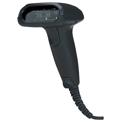Manhattan Long Range CCD Handheld Barcode Scanner, USB, 500mm Scan Depth, Cable 1.5m, Max Ambient Light 10,000 lux (sunlight), Black, Three Year Warranty, Box