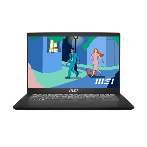 MSI Modern 14 C7M-407UK laptop AMD Ryzen 5 7430U 35.6 cm (14) Full HD 8 GB DDR4-SDRAM 512 GB SSD Wi-Fi 6E (802.11ax) Windows 11 Home Black