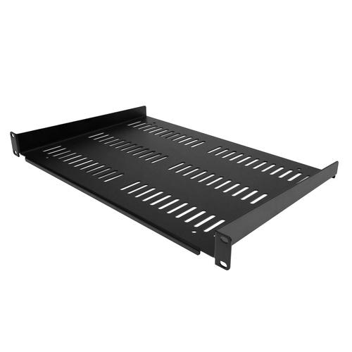 StarTech.com 1U Server Rack Shelf - Universal Vented Rack Mount Cantilever Tray for 19 Network Equipment Rack & Cabinet - Durable Design - Weight Capacity 55lb/25kg - 12 Deep Shelf, Black