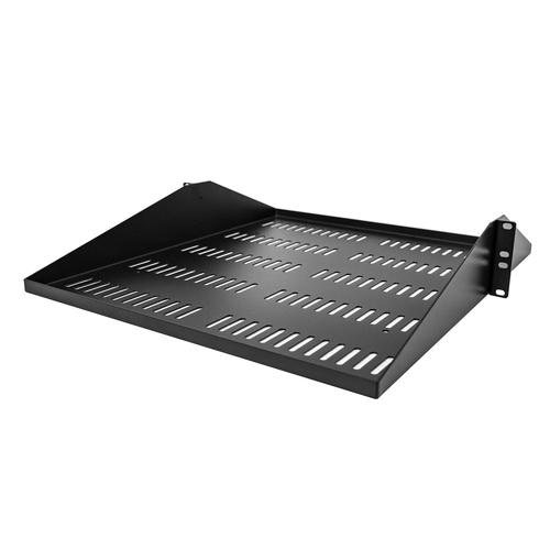 StarTech.com 2U Server Rack Shelf, Center Mounted Universal Vented Rackmount Cantilever Tray for 19 Network Equipment Rack, Heavy Duty Steel, 200lb Capacity, 20 Deep, Black