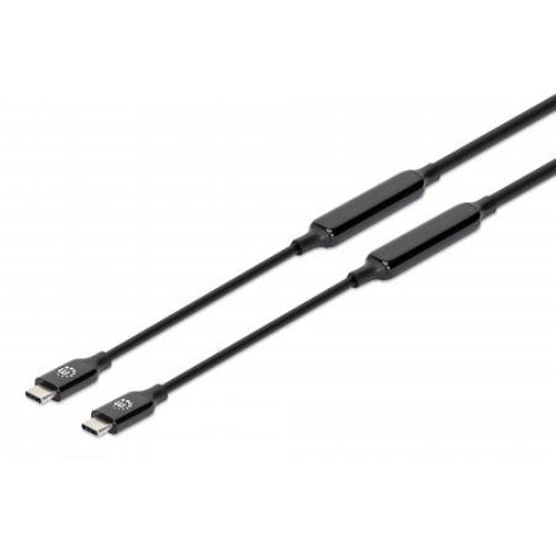 Manhattan USB-C to USB-C Cable, 5m, Male to Male, Black, 10 Gbps (USB 3.2 Gen2 aka USB 3.1), 3A (fast charging), SuperSpeed+ USB, Lifetime Warranty, Polybag