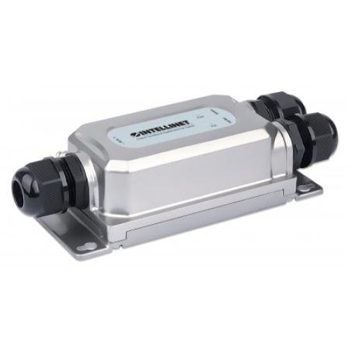 Intellinet Outdoor Vandalproof Gigabit PoE++ Injector, One 60 W Port, IEEE 802.3bt (4PPoE) Compliant, IP67 Waterproof, IK10 Vandalproof, Metal Housing