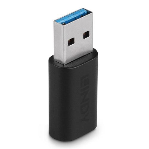 Lindy 41904 cable gender changer USB 3.2 Type A USB 3.2 Type C Black