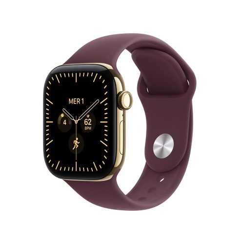 Apple Watch Series 12 (Demo) GPS + Cellular 42mm Radiant Gold Titanium Case with Burgundy Sport Band - M/L