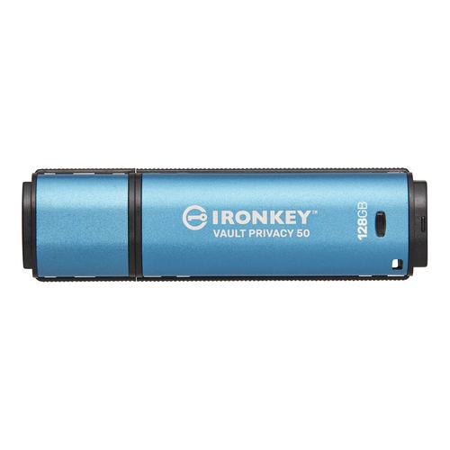 Kingston Technology IronKey Vault Privacy 50 USB flash drive 128 GB USB Type-A 3.2 Gen 1 (3.1 Gen 1) Blue