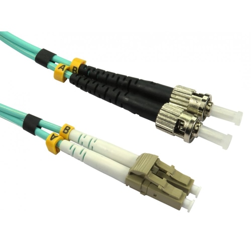 Cables Direct FB3M-LCST-010D fibre optic cable 1 m LC ST LC/UPC OM3 Aqua colour