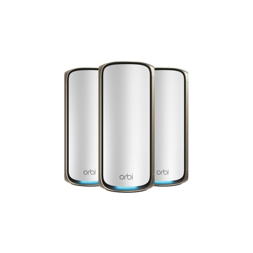NETGEAR Orbi 970 Series Quad-Band WiFi 7, 3-Pack Quad-band (2.4 GHz / 5 GHz-1 / 5 GHz-2 / 6 GHz) Wi-Fi 6 (802.11ax) Grey Internal