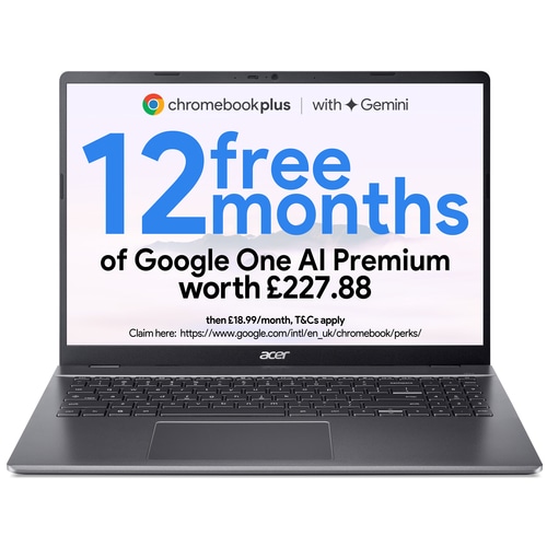 Acer Chromebook Plus 516 CB516-1H Traditional Laptop - Intel Core i5-1334U, 8GB, 256GB SSD, Integrated Graphics, 16 WUXGA, Chrome OS, Iron