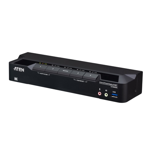 ATEN 4-Port USB 3.0 8K DisplayPort Dual-Display KVMP Switch (Cables included)