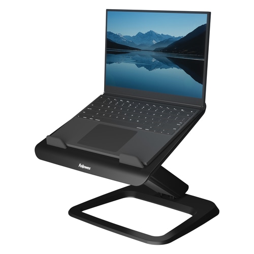 Fellowes Laptop Stand for Desk - Hana LT Laptop Stand for the Home and Office - Adjustable Laptop Stand with 3 Height Adjustments - Max Monitor Size 19, Max Weight 4.5KG - Black