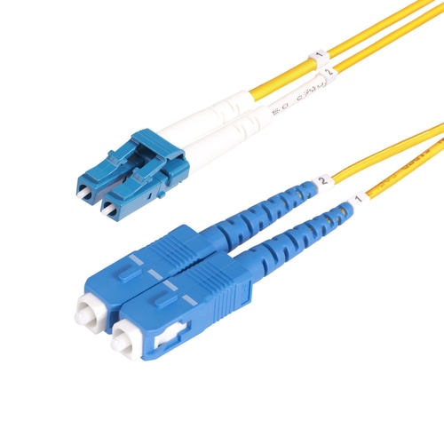 StarTech.com 5m (15ft) LC to SC (UPC) OS2 Single Mode Duplex Fiber Optic Cable, 9/125m, Laser Optimized, 10G, Bend Insensitive, Low Insertion Loss, LSZH Fiber Patch Cord