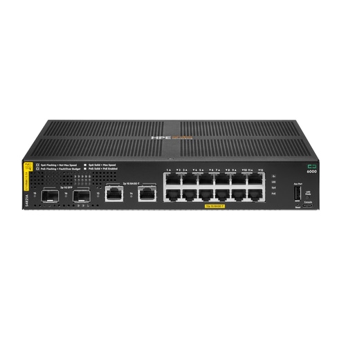 HPE Aruba Networking CX 6000 12p 10M/100M/1G Class4 PoE 2p SFP 1G 139W TAA Switch