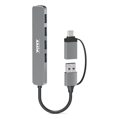 Port Designs 900161 interface hub USB 2.0 Type-A 5000 Mbit/s Silver