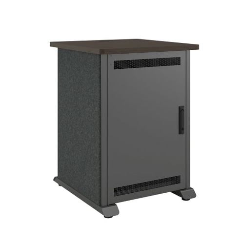 Middle Atlantic Products Forum Side Cart Rack, 12RU, 27 Deep, Wilsonart Asian Night, Graphite Powdercoat, Charcoal Gray Felt