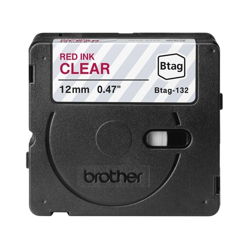Brother BTAG-132 label-making tape Red on transparent