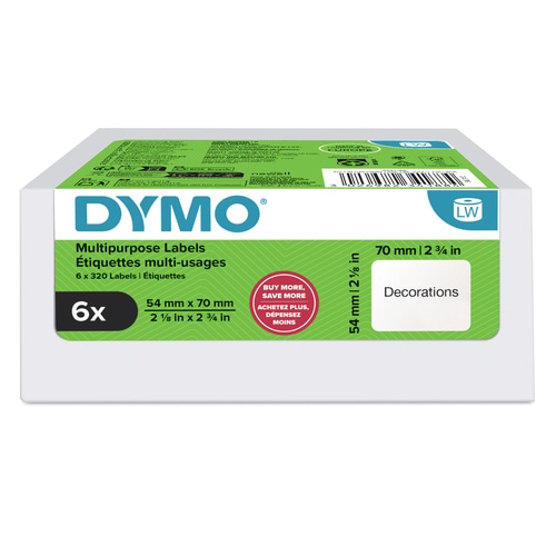 DYMO LW MULTI-PURPOSE LABELS 74x70MM 6 ROLLS White Self-adhesive printer label