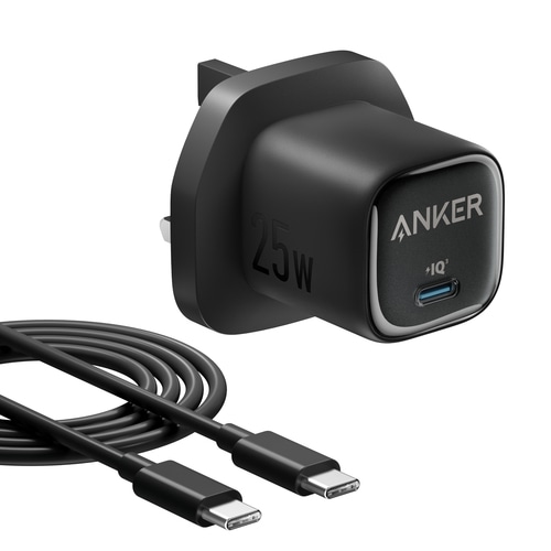 Anker USB-C Charger, 25W with USB-C Cable, Black