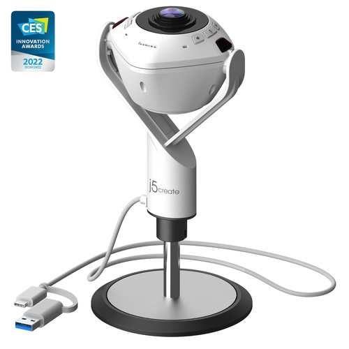 j5create JVU368 360 AI-Powered Webcam with Speakerphone