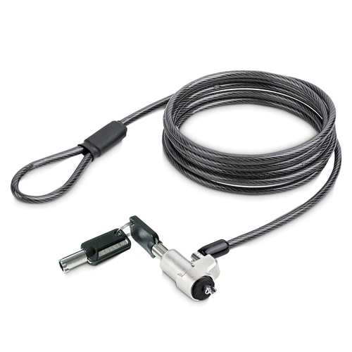 StarTech.com Laptop Cable Lock Compatible With Noble Wedge; 6Ft (2m), Anti-Theft Keyed Lock, Security Cable for Dell XPS/Latitude/2-in-1 Notebooks, Cut-Resistant, Steel Cable Lock For Laptop