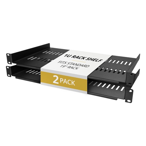 StarTech.com 2-Pack 1U Server Rack Shelf, Vented Rackmount Cantilever Tray for 19 Network Rack or Cabinet, Heavy-Duty 10 (25cm) Deep, Up to 44lb (20kg) Each