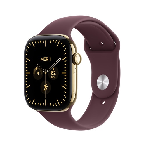 Apple Watch Series 12 (Demo) GPS + Cellular 46mm Radiant Gold Titanium Case with Burgundy Sport Band - M/L