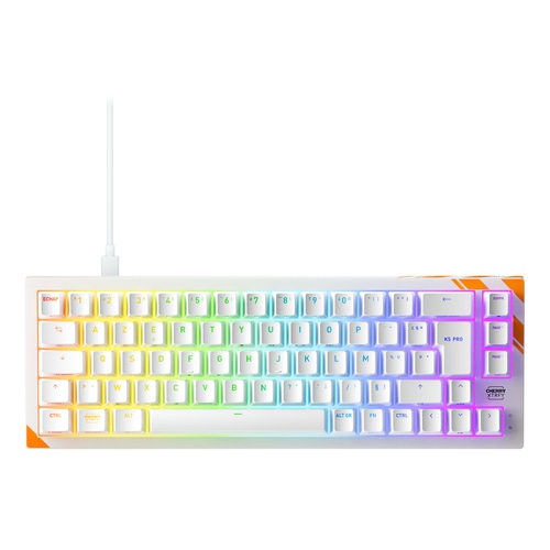 CHERRY K5 PRO TMR COMPACT keyboard Gaming USB AZERTY French Orange, White