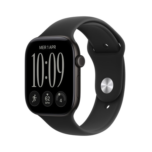 Apple Watch Series 12 GPS 46mm Black Aluminium Case with Black Sport Band - M/L