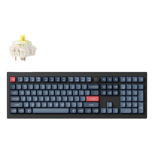 Keychron V6 Max keyboard Universal USB + RF Wireless + Bluetooth QWERTY UK English Black, Grey