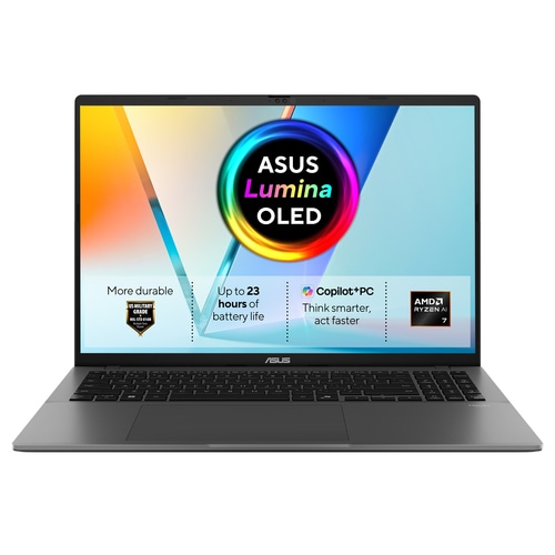 ASUS Vivobook S16 M3607GA-SH001W Copilot+ PC AMD Ryzen AI 7 445 Laptop 40.6 cm (16) WUXGA 16 GB DDR5-SDRAM 1 TB SSD Wi-Fi 6 (802.11ax) Windows 11 Home Grey