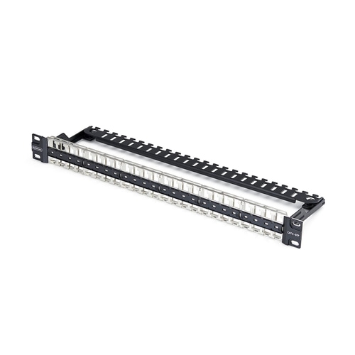StarTech.com 48 Port 1U Blank Keystone Patch Panel with Cable Management Bar, Rackmount Cat6 Patch Panel for RJ45 STP Ethernet Network Jacks