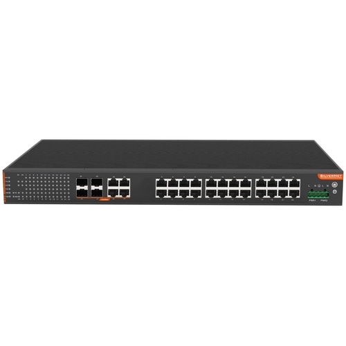SilverNet SIL 734C24MP network switch Managed L2+ Gigabit Ethernet (10/100/1000) Power over Ethernet (PoE) 19U Black