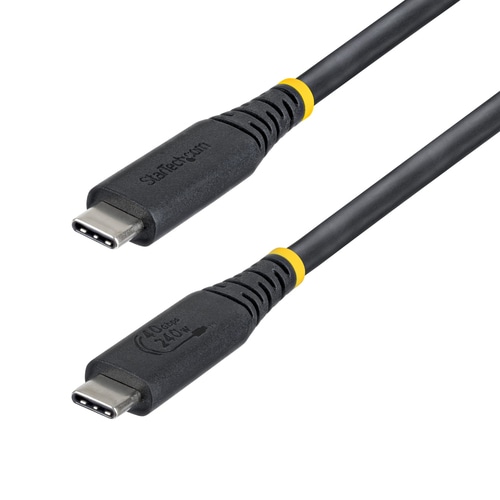 StarTech.com 1m (3ft) USB4 Cable, 40Gbps, USB-IF Certified USB-C Cable, 240W PD, 8K 60Hz/4K 240Hz DP2.1 DP40, TPE Jacket, Thunderbolt 4 Compatible - Black USB-C Cord