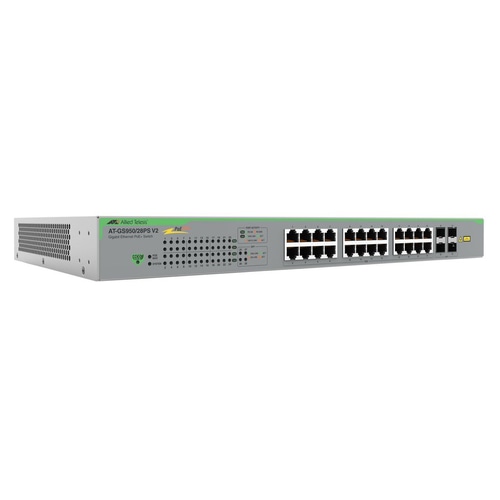 Allied Telesis AT-GS950/28PSV2-50 network switch Unmanaged Gigabit Ethernet (10/100/1000) Power over Ethernet (PoE) Grey