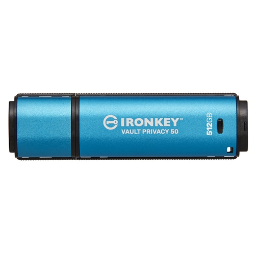 Kingston Technology IronKey Vault Privacy 50 USB flash drive 512 GB USB Type-C 3.2 Gen 1 (3.1 Gen 1) Blue