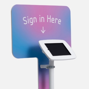Bouncepad Original Elevate + Branding Board (inc USB Cable) | Apple iPad Mini 6 / 7 Gen 8.3 (2021 - 2024) | White | Covered Front Camera and Home Button