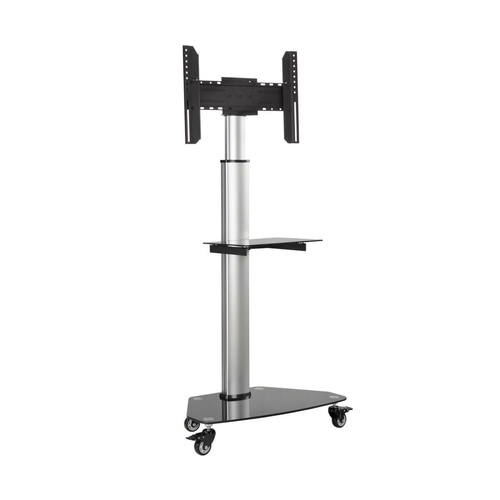 Tripp Lite DMCS3770SG75 Premier Rolling TV Cart for 37 to 70 Displays, Black Glass Base and Shelf, Locking Casters