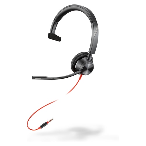 POLY Blackwire 3315 Headset Wired Head-band Office/Call center Black, Red