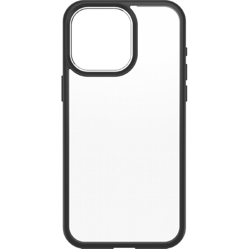 OtterBox React Series for iPhone 15 Pro Max, Black Crystal (Clear/Black)