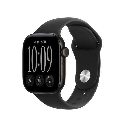 Apple Watch Series 12 GPS 42mm Black Aluminium Case with Black Sport Band - S/M