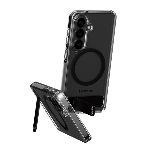 PanzerGlass CARE by  Urban Explorer Case Transparent w. Black Kickstand & Qi Samsung Galaxy S26