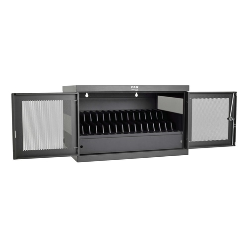 Tripp Lite 16-Device USB Charging Station Cabinet with Sync for iPad and Android Tablets, Wall-Mount and Cart Options, 230V, BS1363 to C13 Plug, Black