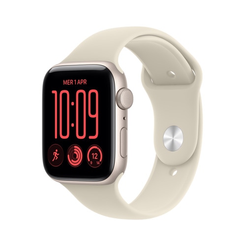 Apple Watch SE (3nd generation) SE 3 GPS 44mm Starlight Aluminium Case with Sand Sport Band - M/L