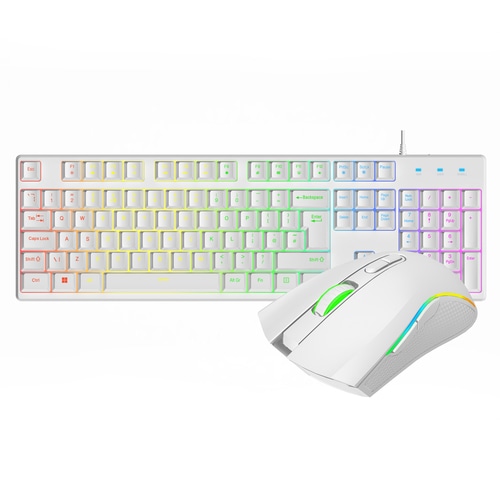 VIDA REBEL 2IN1 WHITE USB DESK KIT keyboard Mouse included Gaming QWERTY UK English